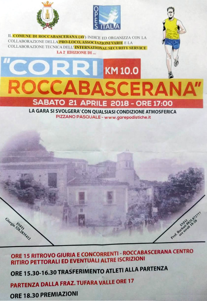 Roccabascerana gara podistica Corri 2018