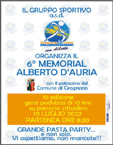 Memorial Alberto D'Auria 2022 gara podistica Gragnano