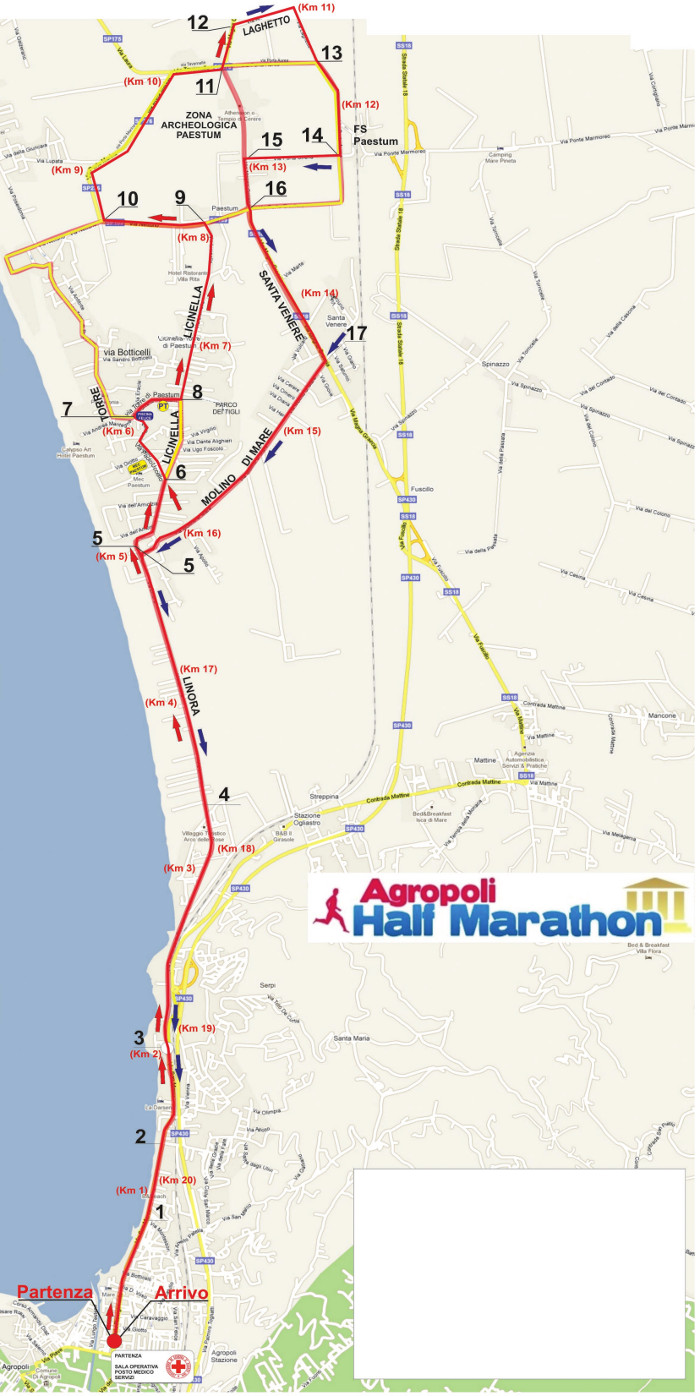 Agropoli half marathon Percorso ottobre 2017
