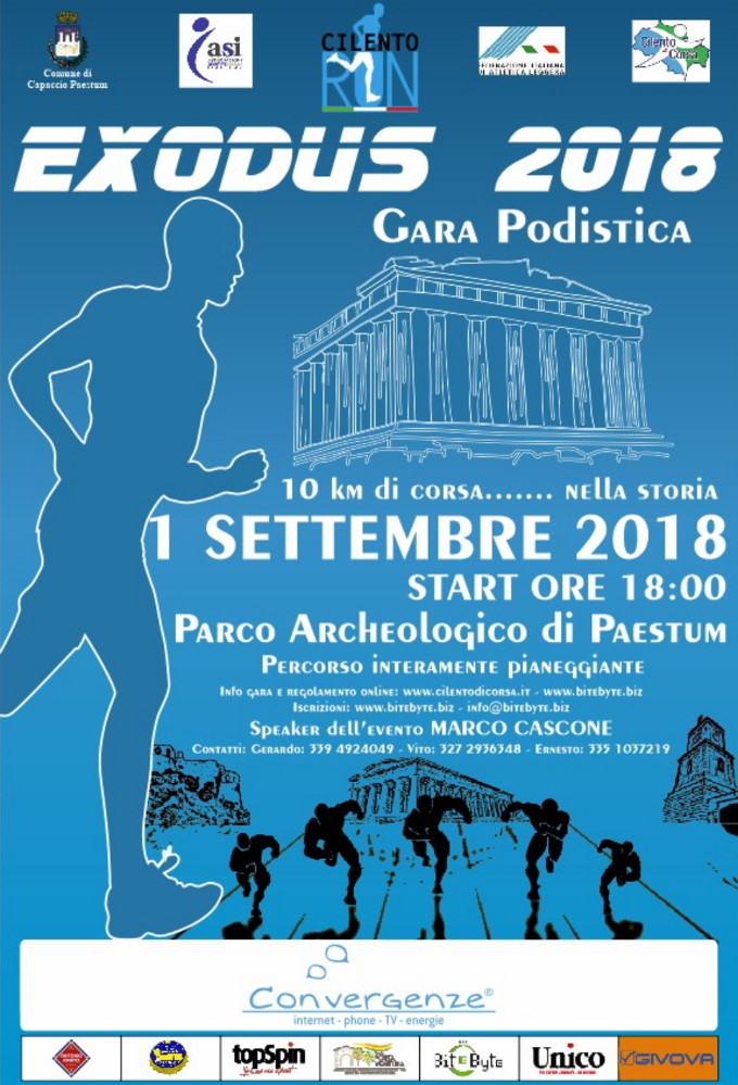 Exodus 2018 gara podistica Capaccio Paestum