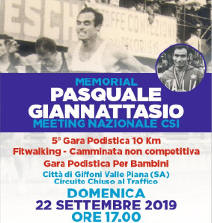 Memorial Pasquale Giannattasio 2019 gara podistica di Giffoni