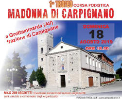 Trofeo Madonna di Carpignano 2019 gara podistica di Grottaminarda