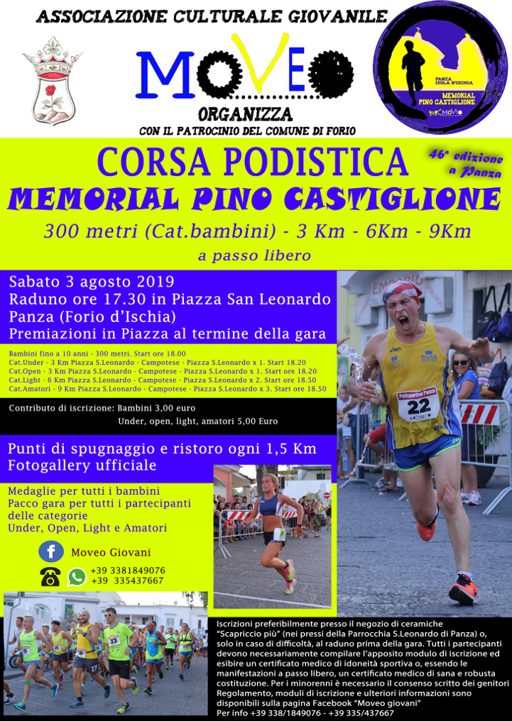 Pino Castiglione corsa podistica 2019 Panza Ischia