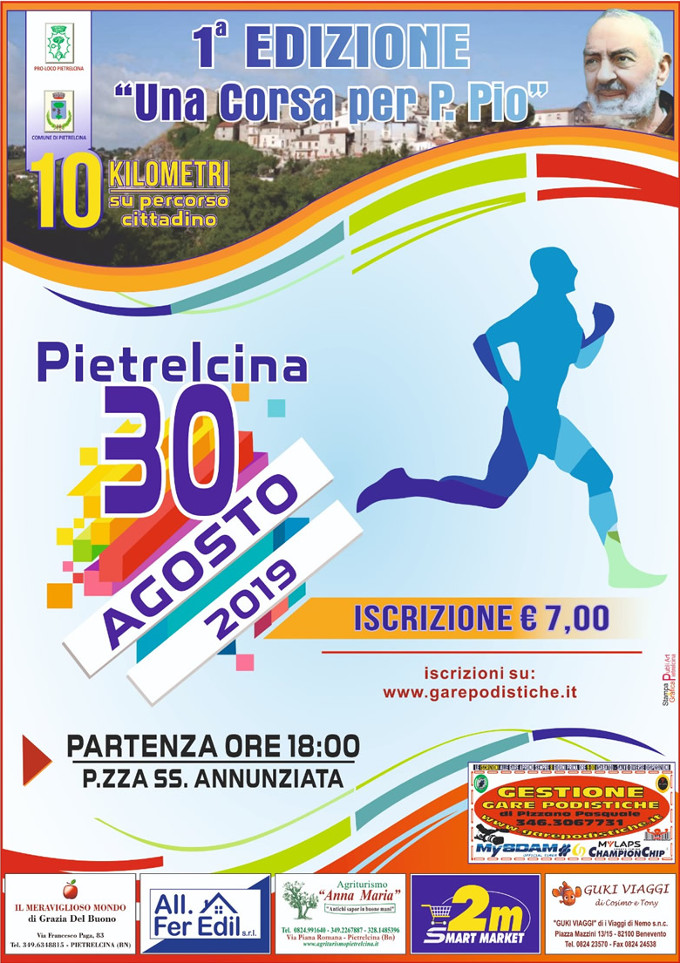 Una Corsa per Padre Pio 2019 gara di Pietrelcina